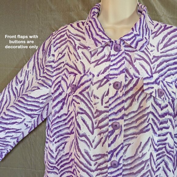 Drapers & Damon's Blouse, Button front, 44 inch bust, Sz L, Poly/Rayon/Linen mix - Picture 15 of 17